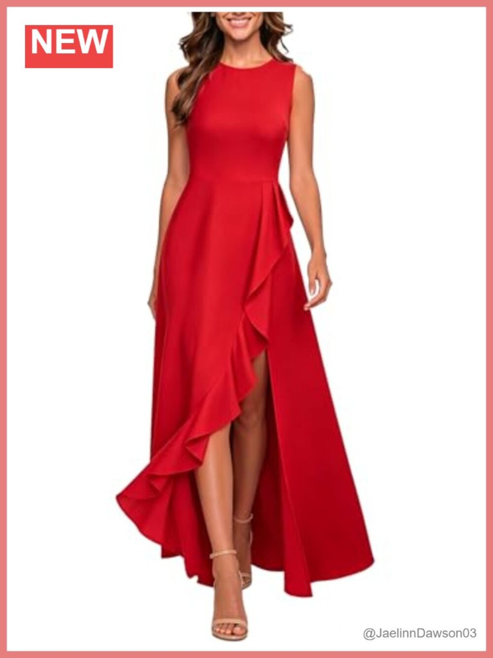 Sleeveless Ruffle Vintage Formal Evening Party Wedding Guest Long Dress